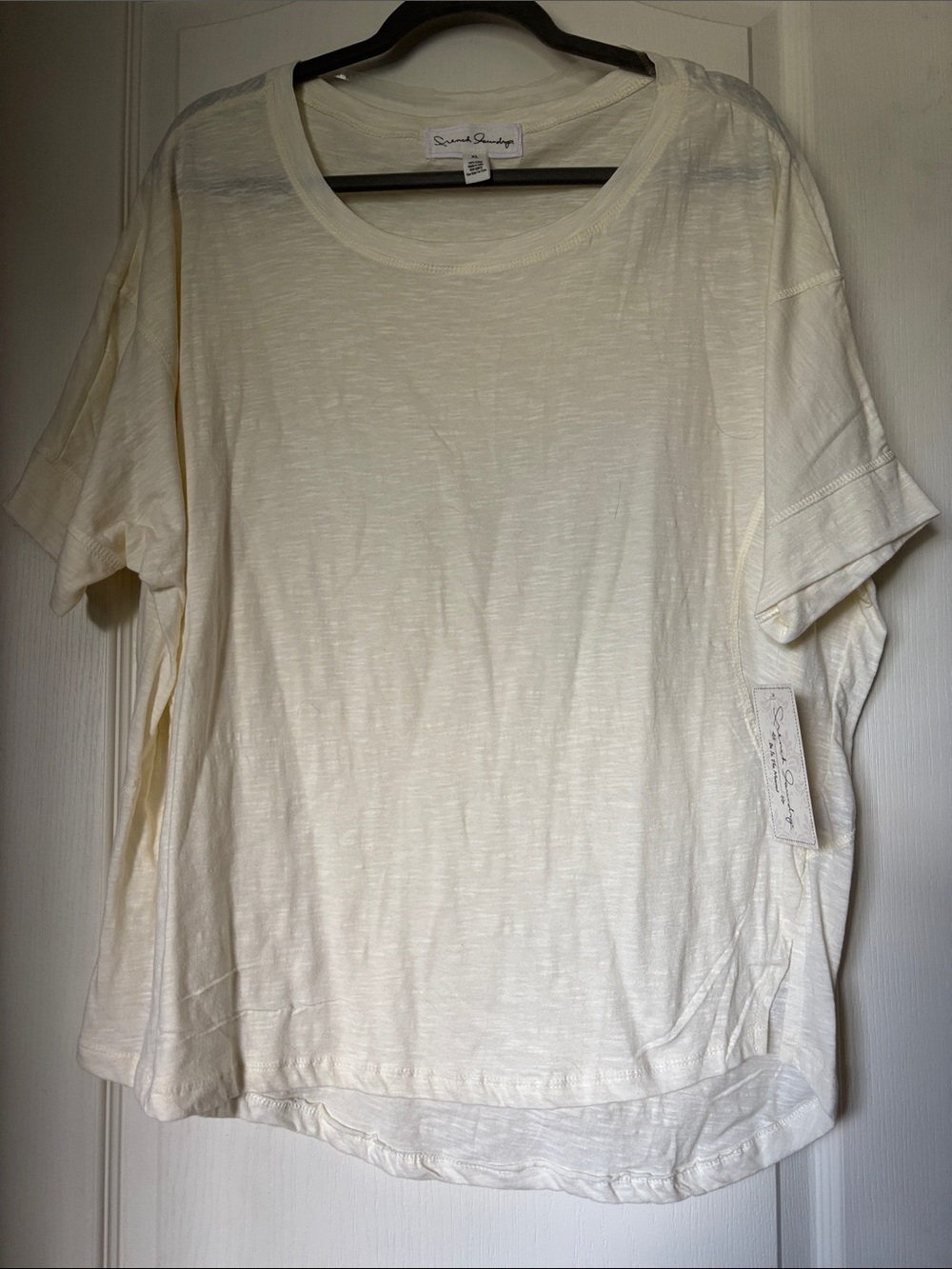 French Laundry Cream Short Sleeve Crew Tee